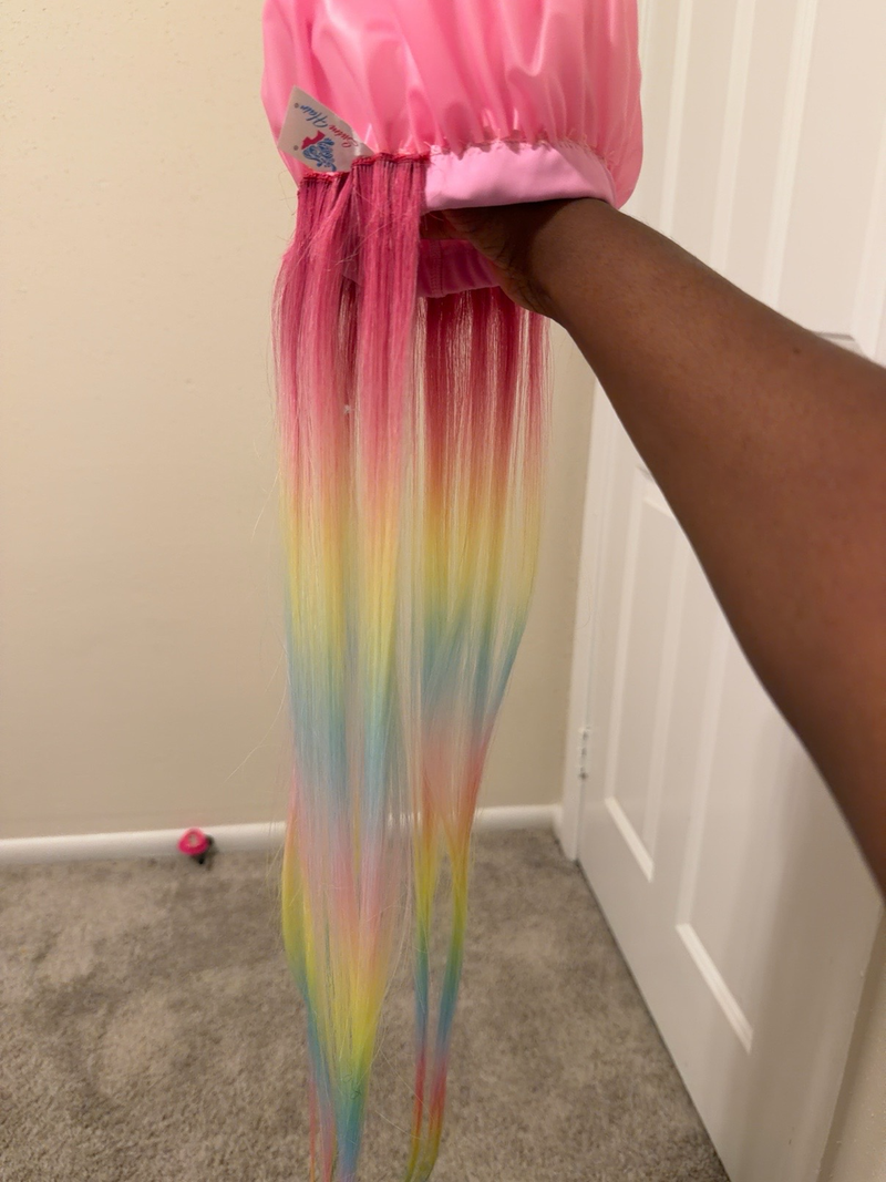 Rainbow Sugar cap shown inside out on an arm, showing interior construction