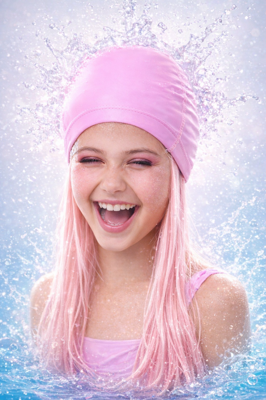 Swim Hair Splash Cap® | Kids Swim Cap with Attached Play Hair