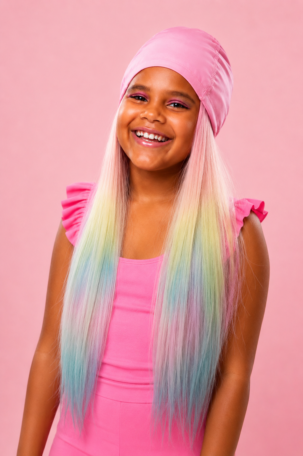 Swim Hair Splash Cap® | Kids Swim Cap with Attached Play Hair
