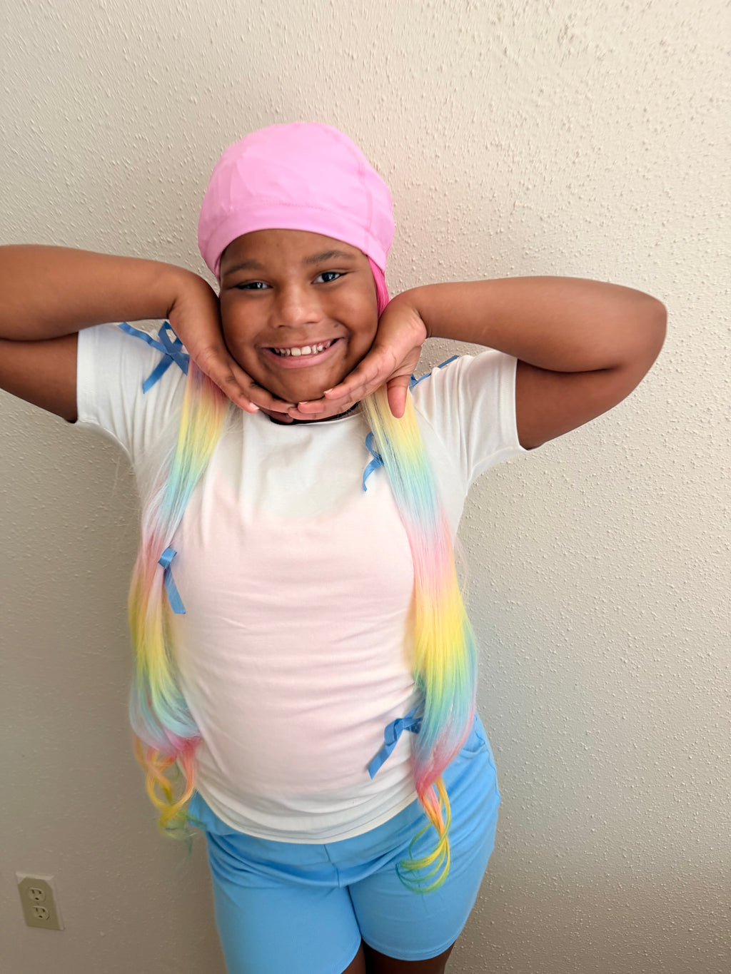 Swim Hair Splash Cap® | Kids Swim Cap with Attached Play Hair