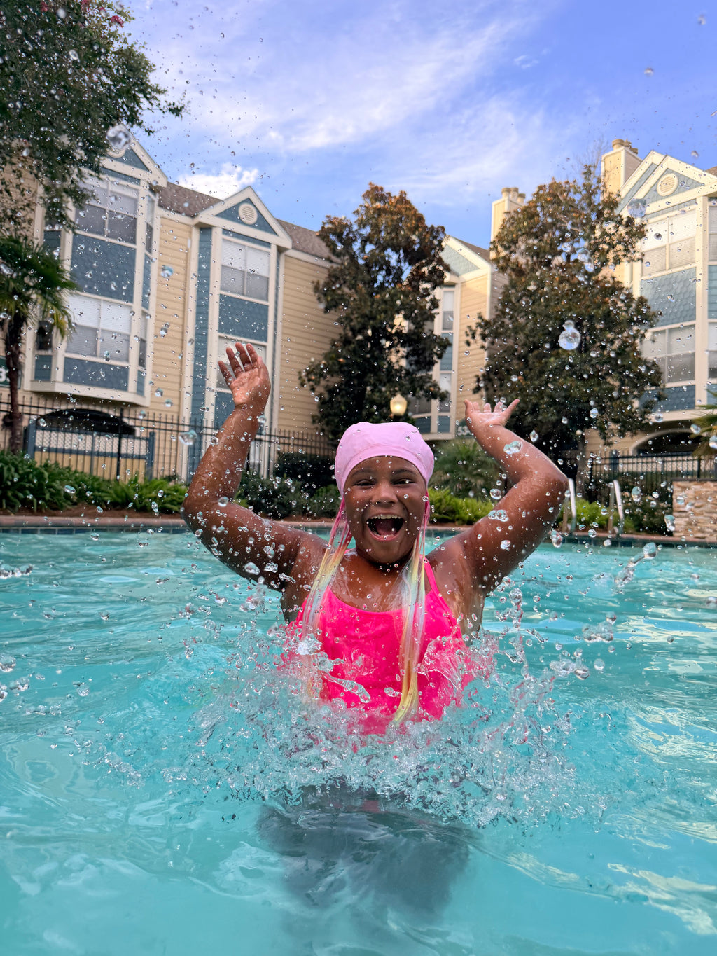 Swim Hair Splash Cap® | Kids Swim Cap with Attached Play Hair