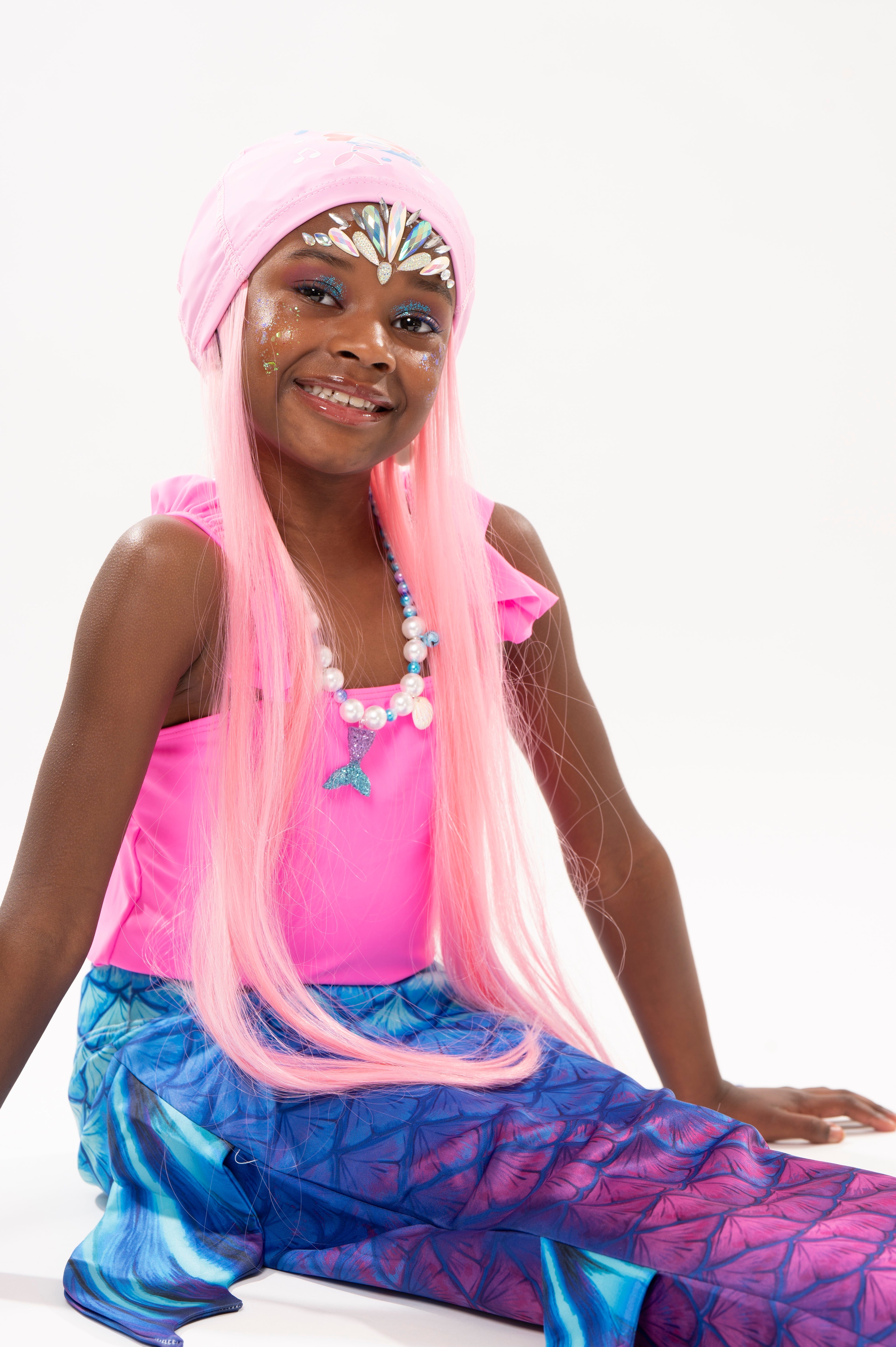 Swim Hair Splash Cap® | Kids Swim Cap with Attached Play Hair